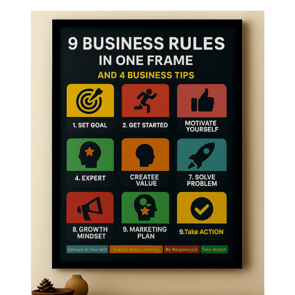 Business rule Frame -Multi Colour 16x20 inches size