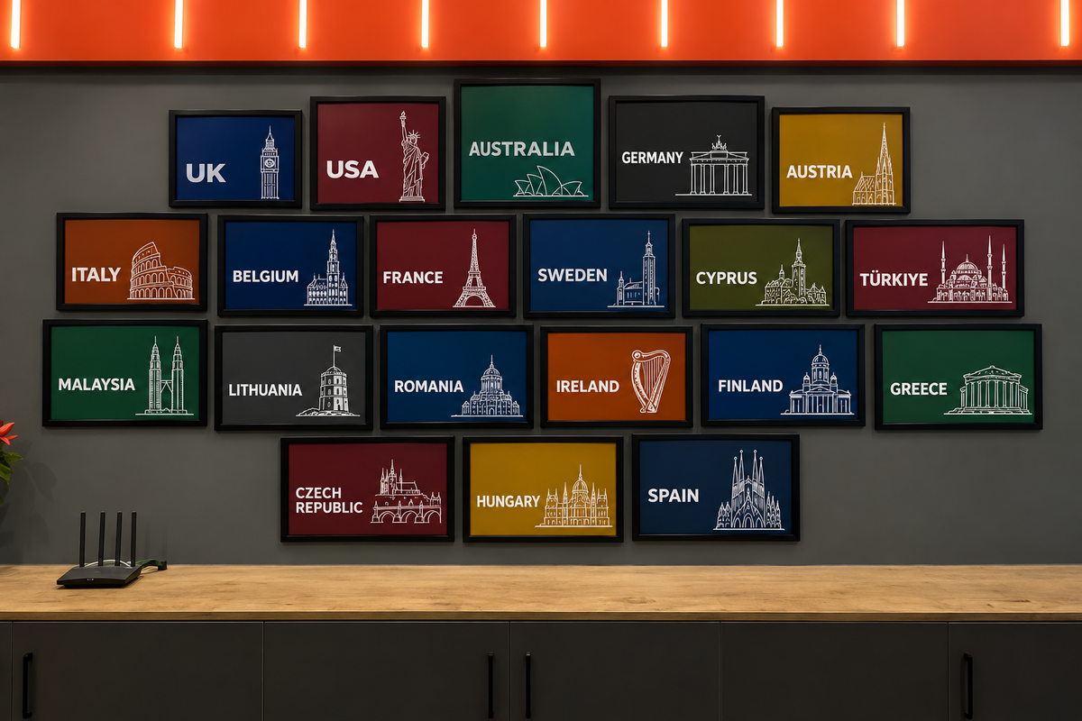 Set of 20 Large Countries Frames