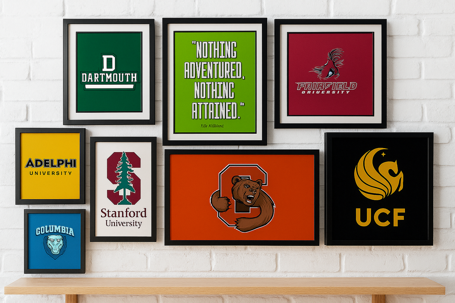 Set of 8 International Universities Art