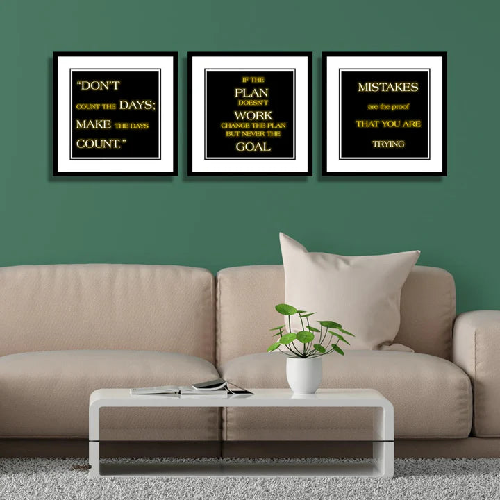 Set of 3 Motivational Frames Art