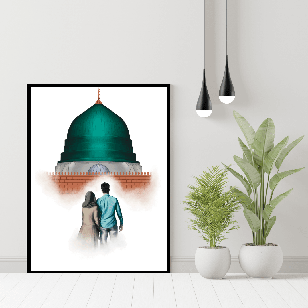 MASJID AL NABAWI & HARAM COUPLE GIFT MOROCCO ART - premiummart.pk