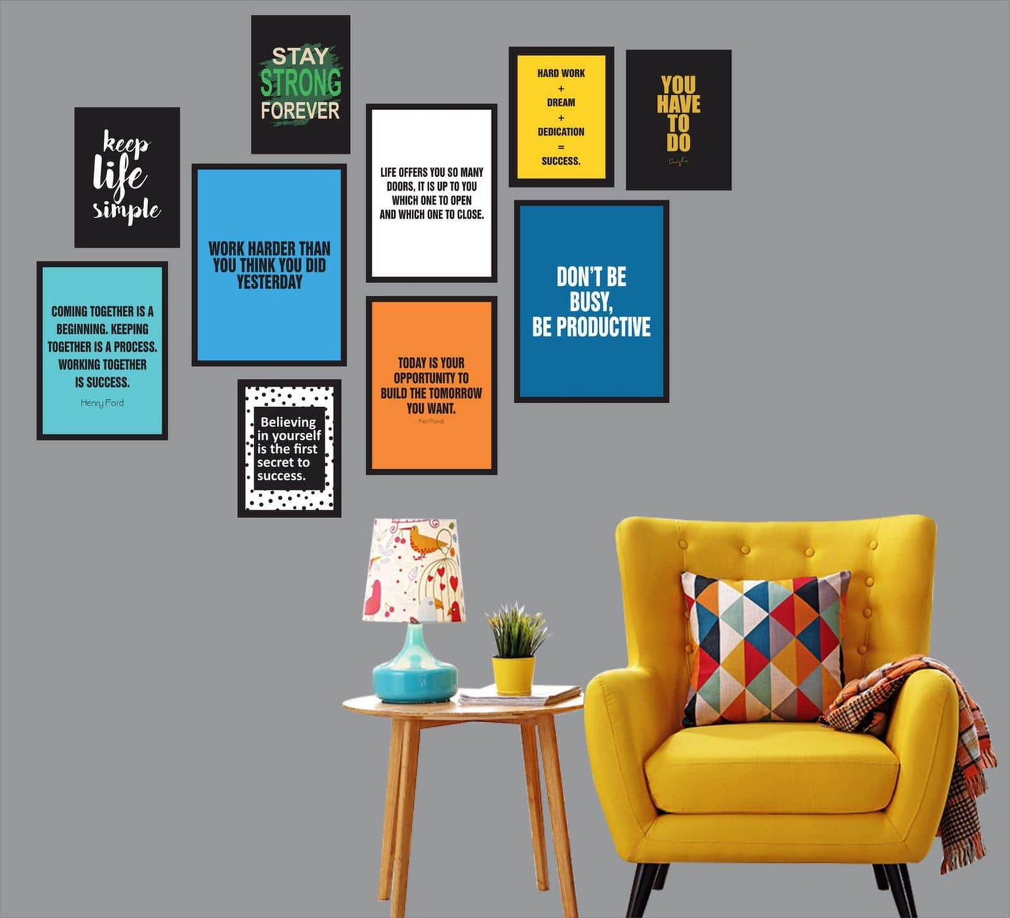 SET OF 10 MOTIVATIONAL FRAMES - premiummart.pk