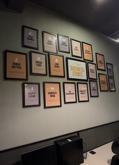 Set of 20 Buisness Ethics Wall Frames