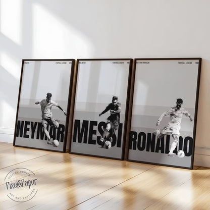 Set of 3 Ronaldo Messi Neymar Art