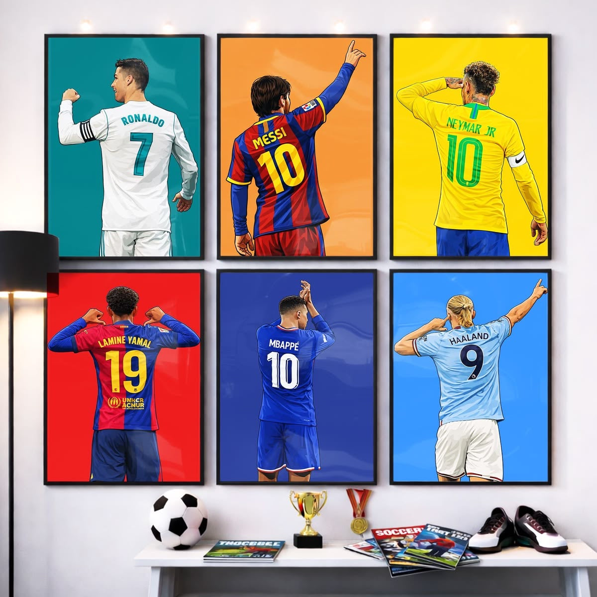 Set of 6 Famous Players - with Jersys Art