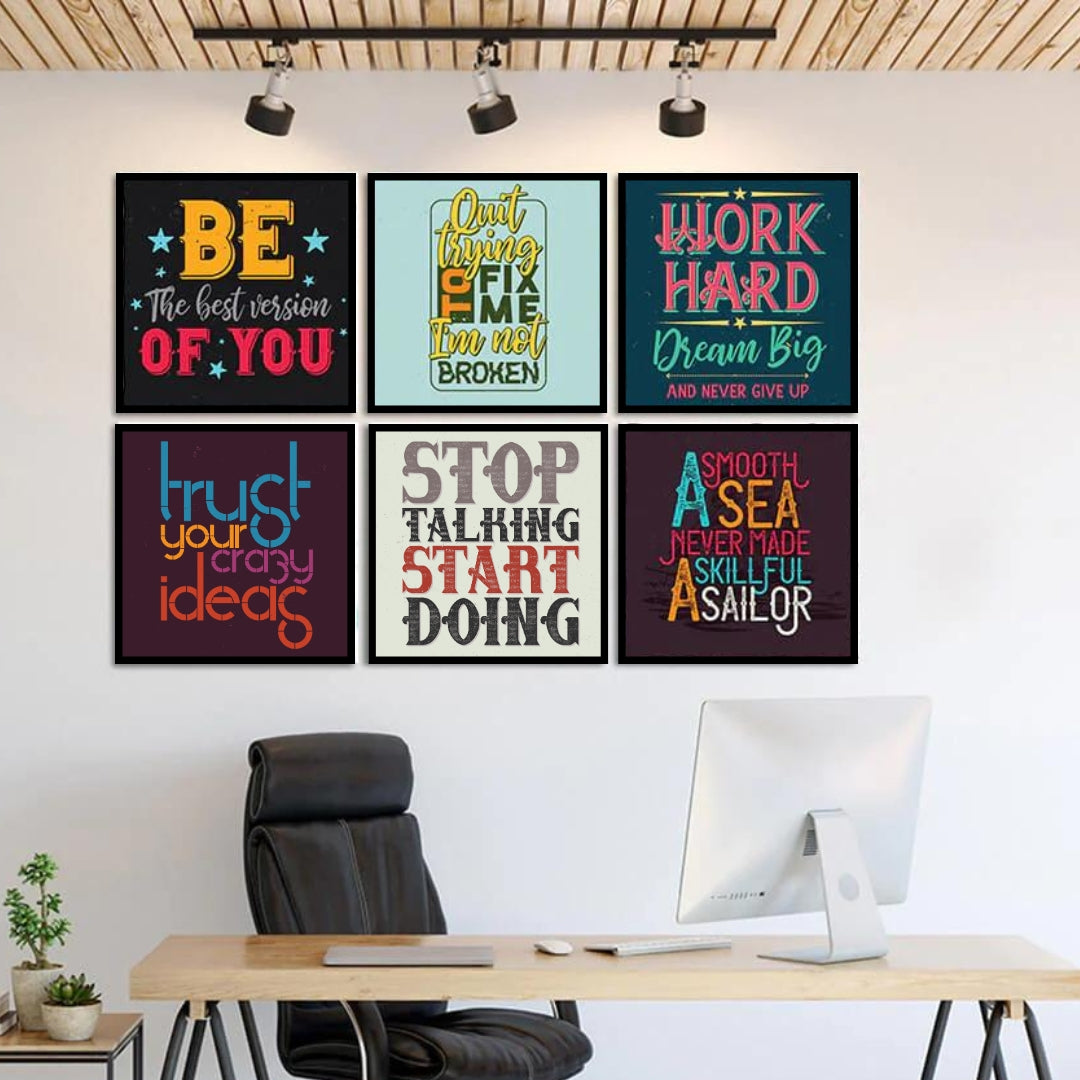 SET OF 6 MOTIVATIONAL FOR HOME AND OFFICE