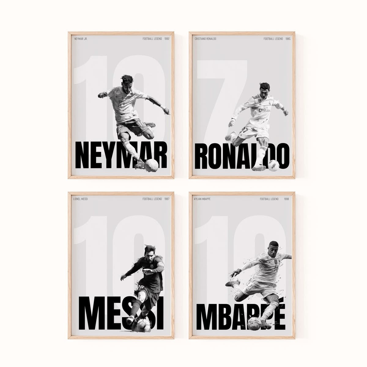 Set of 4 Aesthetic Football Art