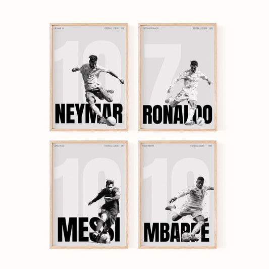 Set of 4 Aesthetic Football Art