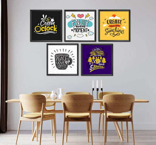 Set of 5 Food Quotes Frame