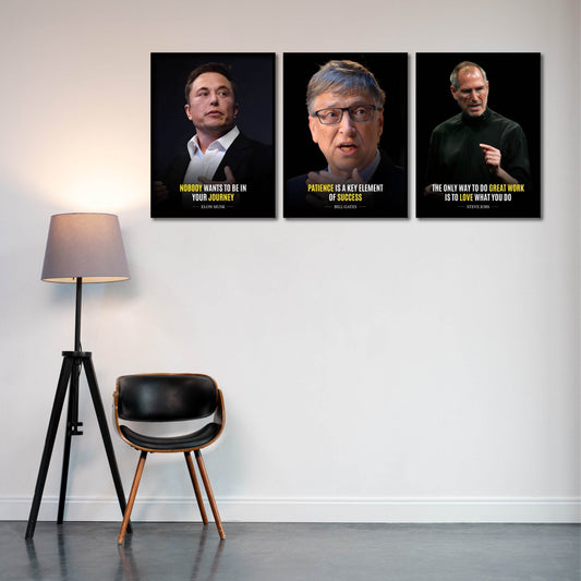 3 x Entrepreneurs Wall Art ( 13x17 Inches) Size Each - premiummart.pk