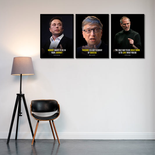 3 x Entrepreneurs Wall Art ( 13x17 Inches) Size Each