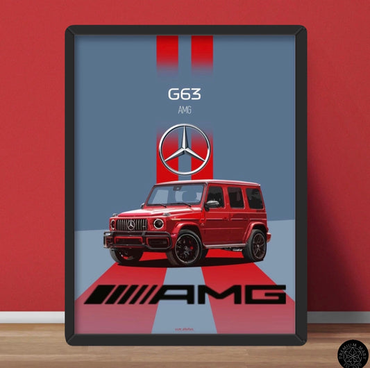 G63 amg - Red wall art