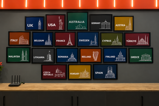 Set of 20 Large Countries Frames