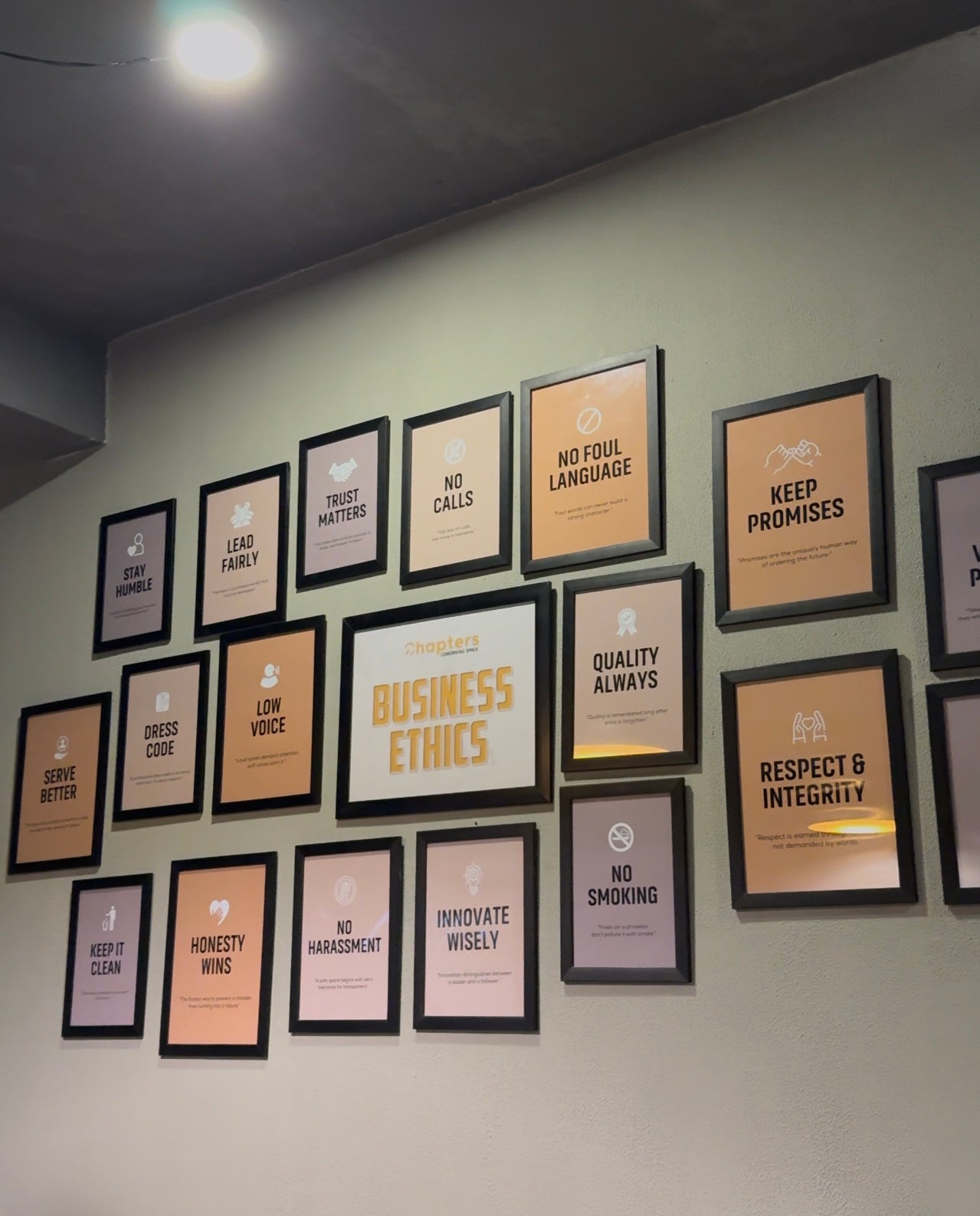 Set of 20 Buisness Ethics Wall Frames