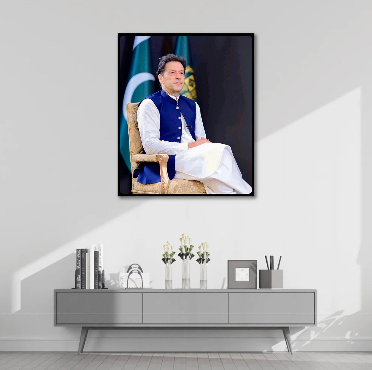 Imran khan- blue back chair