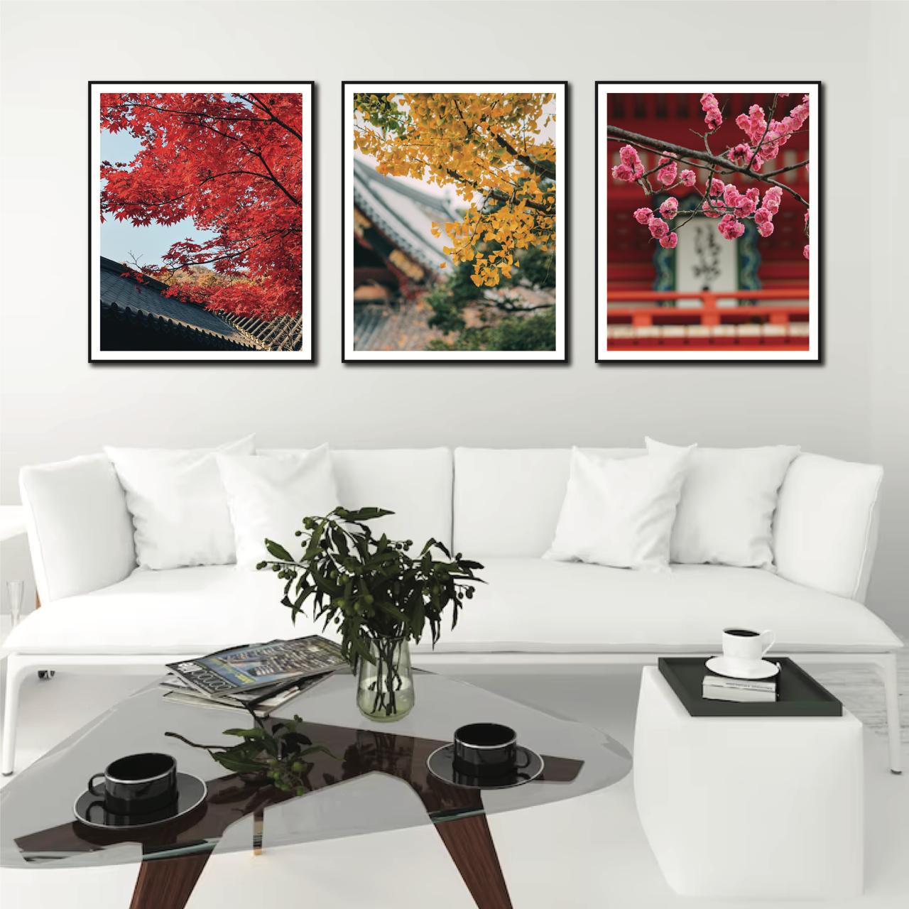 Set of 3 Floral Wall Art
