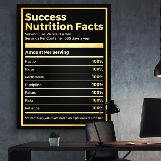 Success Nutrition Facts Art - premiummart.pk