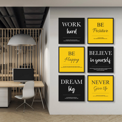 MOTIVATIONAL FRAMED QUOTES BUNDLE WITH YELLOW COMBINATION