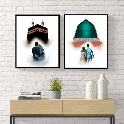 MASJID AL NABAWI & HARAM COUPLE GIFT MOROCCO ART