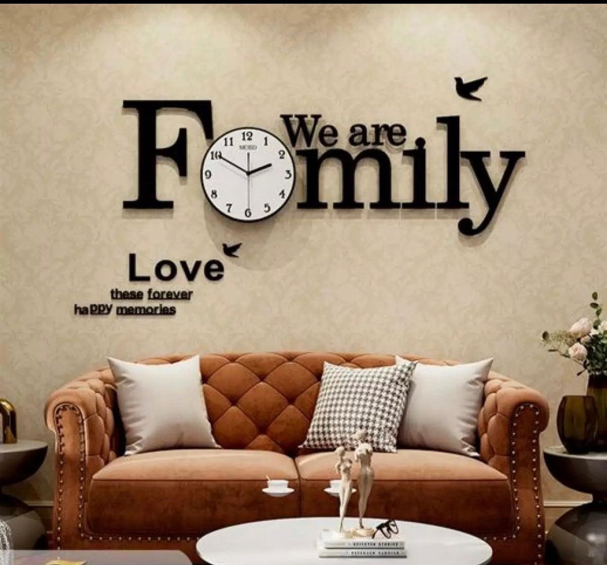 We are Family Clock with White Dial